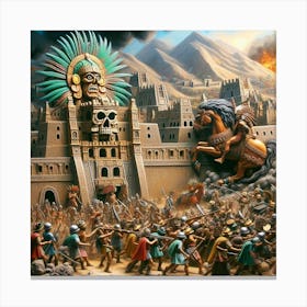 Aztec Battle Canvas Print