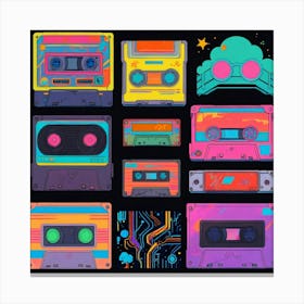 Retro Cassettes Canvas Print