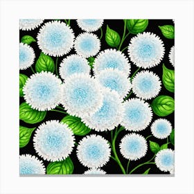 White Chrysanthemums 7 Canvas Print