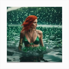 Mermaid In Water 1 Canvas Print