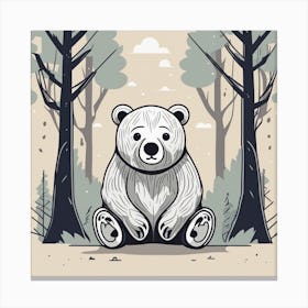 Polar Bear In The Forest Canvas Print