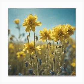 Yellow Flowers In A Field 34 Canvas Print