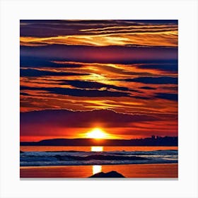 Sunset On The Beach 448 Canvas Print