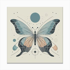 Boho Minimalist Butterfly IV Canvas Print