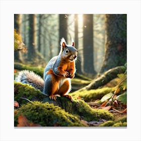 Squirrel In The Forest 347 Canvas Print