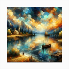 Sunset By The Lake 25 Canvas Print