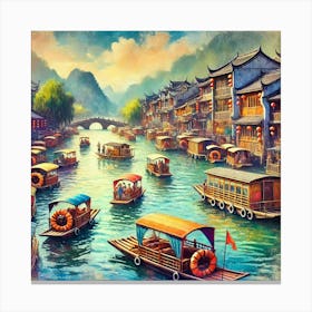 Chinese River.AI Canvas Print