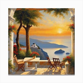 Sunset On The Mediterranean Canvas Print