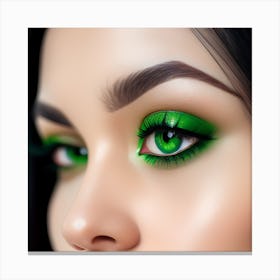 Close Up Portrait Of A Woman With Green Eyes Canvas Print