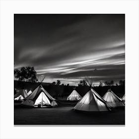 Teepees At Night 18 Canvas Print