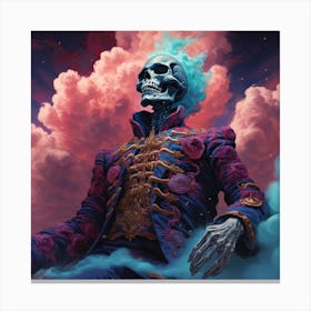 Skeleton In The Clouds Canvas Print