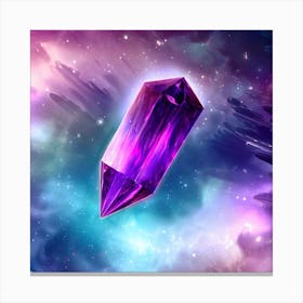 Purple Crystal In Space Canvas Print