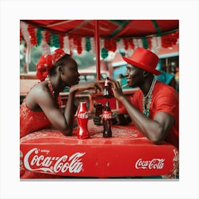 Coca Cola Lovers Canvas Print