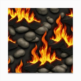Fire And Rocks Canvas Print
