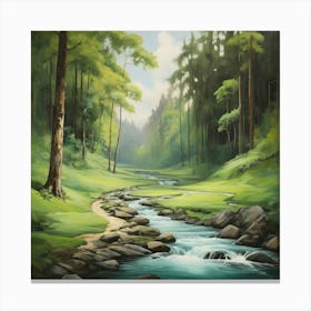 River In The Forest Canvas Print