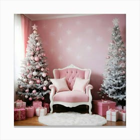 Pink Christmas Room 2 Canvas Print