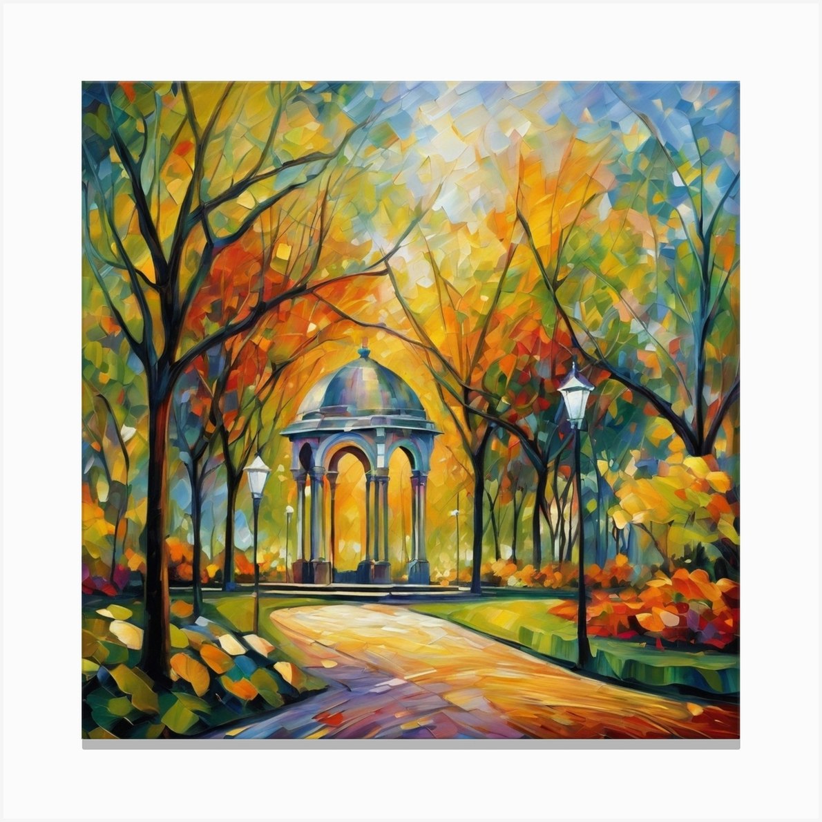 Gazebo In The Park Canvas Print by DeLayneA - Fy