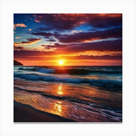 Sunset On The Beach 550 Canvas Print