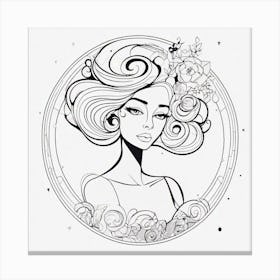 Feminine Figure Abstract Art 2d Canvas Print