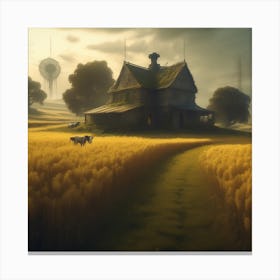 House In A Field 5 Canvas Print