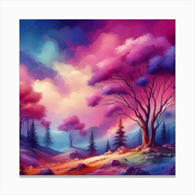 Colorful Landscape Painting 6 Canvas Print