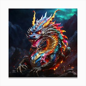 Dragon On The Rock Canvas Print