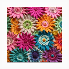 Crocheted Flowers Canvas Print