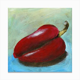 Red Bell Pepper - square painting food still life kitchen Anton Maliar hand painted Canvas Print