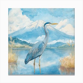 Creatai 24830 Vintage Illustration Of Blue Heron Bird Standin 9557a4d6 5a17 4686 A7a3 6437609cd5c8 2 Canvas Print