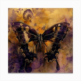 Butterfly In Purple And Gold 1 Canvas Print