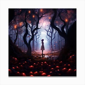 Girl In The Forest Canvas Print