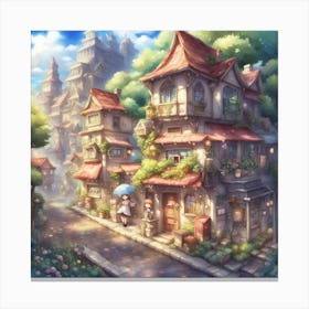 Fairytale Village 1 Canvas Print