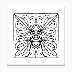 Wrought Iron Tile | Sketched Boho Tile Art Canvas Print