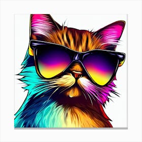 Groovy Cat In Sunglasses Canvas Print