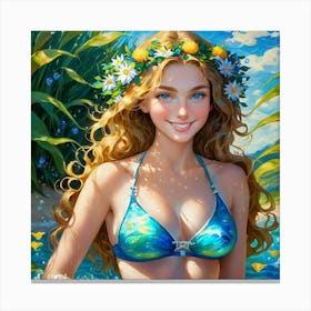 Girl In A Bikini vj Canvas Print