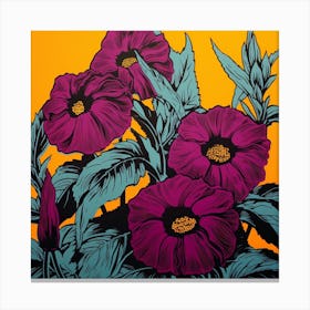 Black Eyed Susan 2 Pop Art Illustration Square Canvas Print