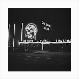 Hollywood, California,Neon Signs At The Famous Earl Carroll Theater By Russell Lee Canvas Print