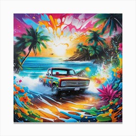 'Hawaiian Truck' Canvas Print