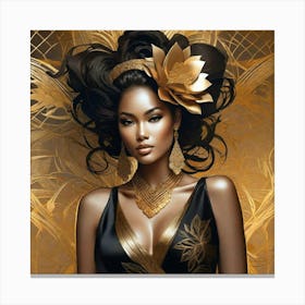 Gold And Black 1 Canvas Print