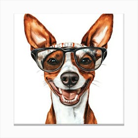 Dog With Glasses 11 Canvas Print