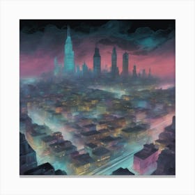 Cityscape At Night Canvas Print