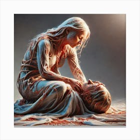 Woman With The Blood On Her Face Canvas Print