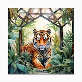 Tiger Under A Pagoda Canvas Print