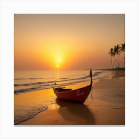 Sunset On The Beach Canvas Print