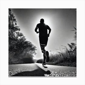 Runner On A Road Canvas Print