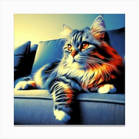 Feline Creative Cat Illustration 86 1 Canvas Print