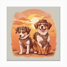 Steampunk Dogs Canvas Print