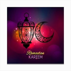 Ramadan Kareem,ramadan background with ornaments silhouette Canvas Print