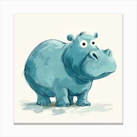 Charming Illustration Hippopotamus 4 Canvas Print
