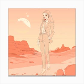 Girl In The Desert 1 Canvas Print